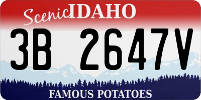 ID license plate 3B2647V
