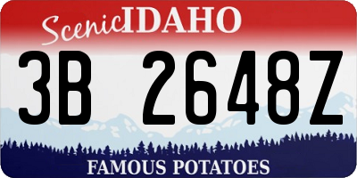 ID license plate 3B2648Z