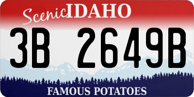 ID license plate 3B2649B