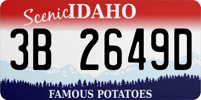 ID license plate 3B2649D