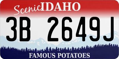 ID license plate 3B2649J