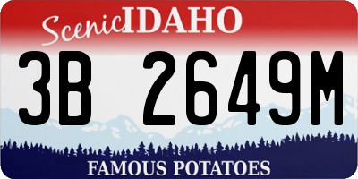 ID license plate 3B2649M