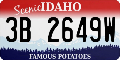 ID license plate 3B2649W