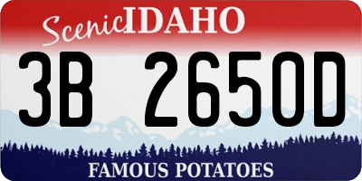 ID license plate 3B2650D