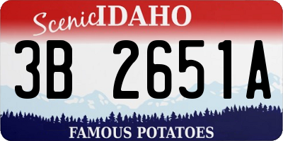 ID license plate 3B2651A