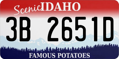 ID license plate 3B2651D