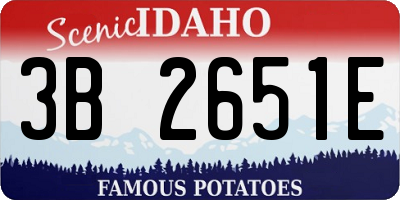 ID license plate 3B2651E