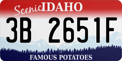 ID license plate 3B2651F