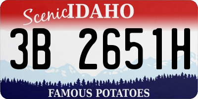 ID license plate 3B2651H