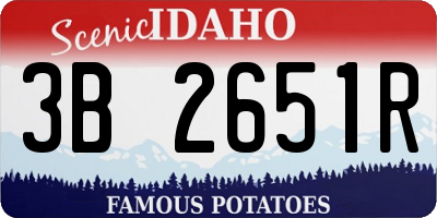ID license plate 3B2651R