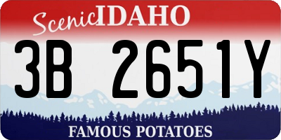 ID license plate 3B2651Y