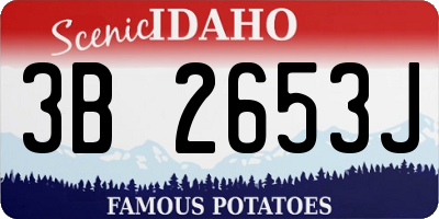 ID license plate 3B2653J