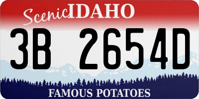 ID license plate 3B2654D