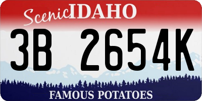 ID license plate 3B2654K