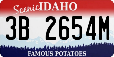 ID license plate 3B2654M