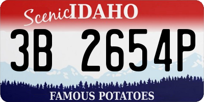 ID license plate 3B2654P