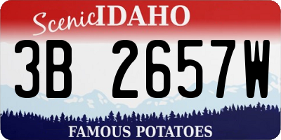ID license plate 3B2657W
