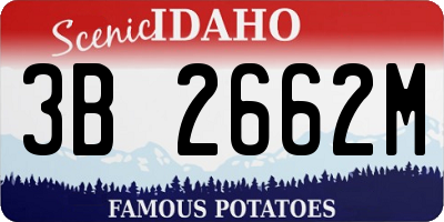 ID license plate 3B2662M