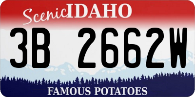 ID license plate 3B2662W