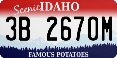 ID license plate 3B2670M