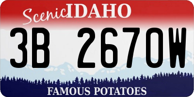 ID license plate 3B2670W