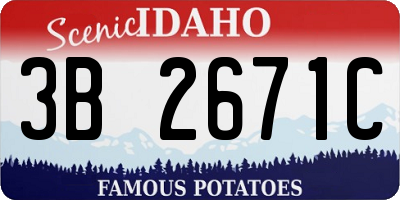 ID license plate 3B2671C