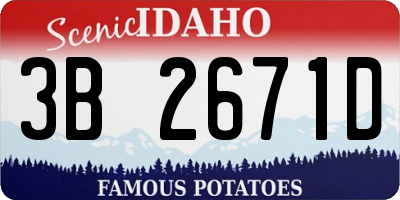ID license plate 3B2671D