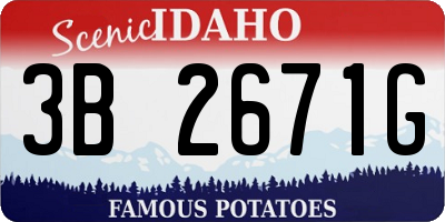 ID license plate 3B2671G