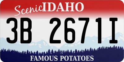ID license plate 3B2671I