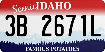 ID license plate 3B2671L