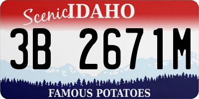 ID license plate 3B2671M
