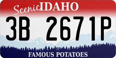 ID license plate 3B2671P