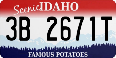 ID license plate 3B2671T
