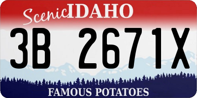 ID license plate 3B2671X