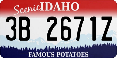 ID license plate 3B2671Z