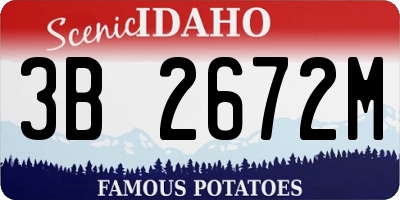 ID license plate 3B2672M