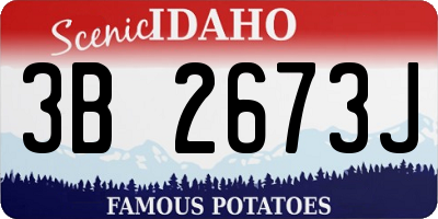 ID license plate 3B2673J