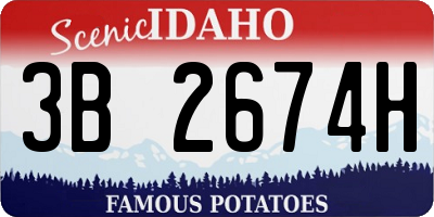 ID license plate 3B2674H