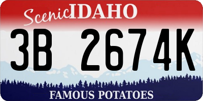 ID license plate 3B2674K
