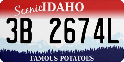 ID license plate 3B2674L