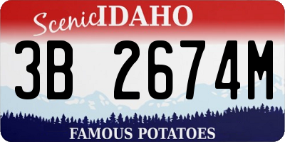 ID license plate 3B2674M