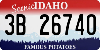 ID license plate 3B2674O