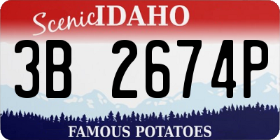 ID license plate 3B2674P