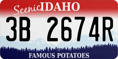 ID license plate 3B2674R