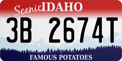 ID license plate 3B2674T