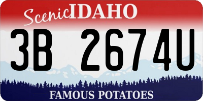 ID license plate 3B2674U