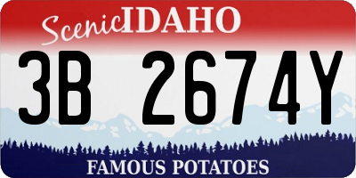 ID license plate 3B2674Y