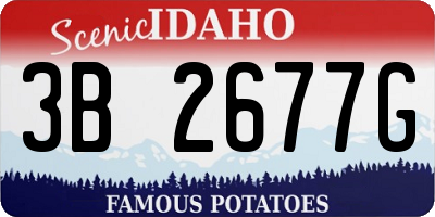 ID license plate 3B2677G