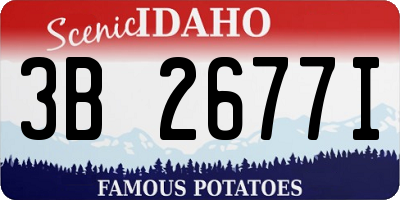 ID license plate 3B2677I