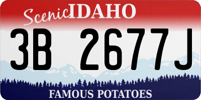ID license plate 3B2677J